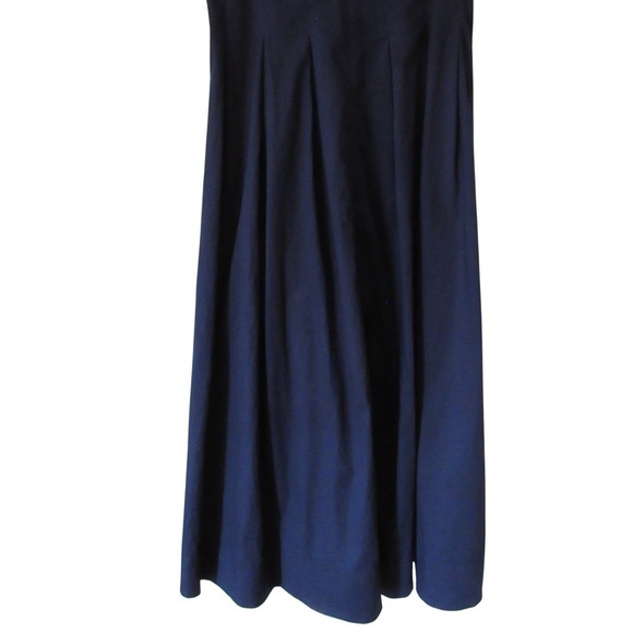 Jason Wu Open Back Poplin Midi Dress Large Navy Blue Sleeveless Minimalist - Picture 6 of 9